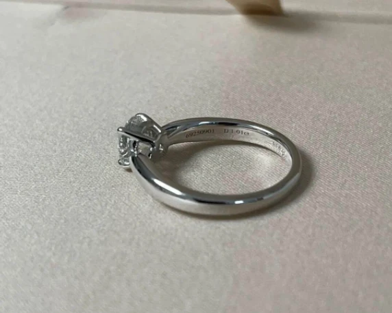 Side view of a lab-grown diamond ring