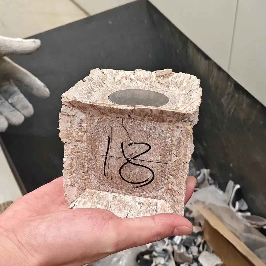 Blanks removed from the press