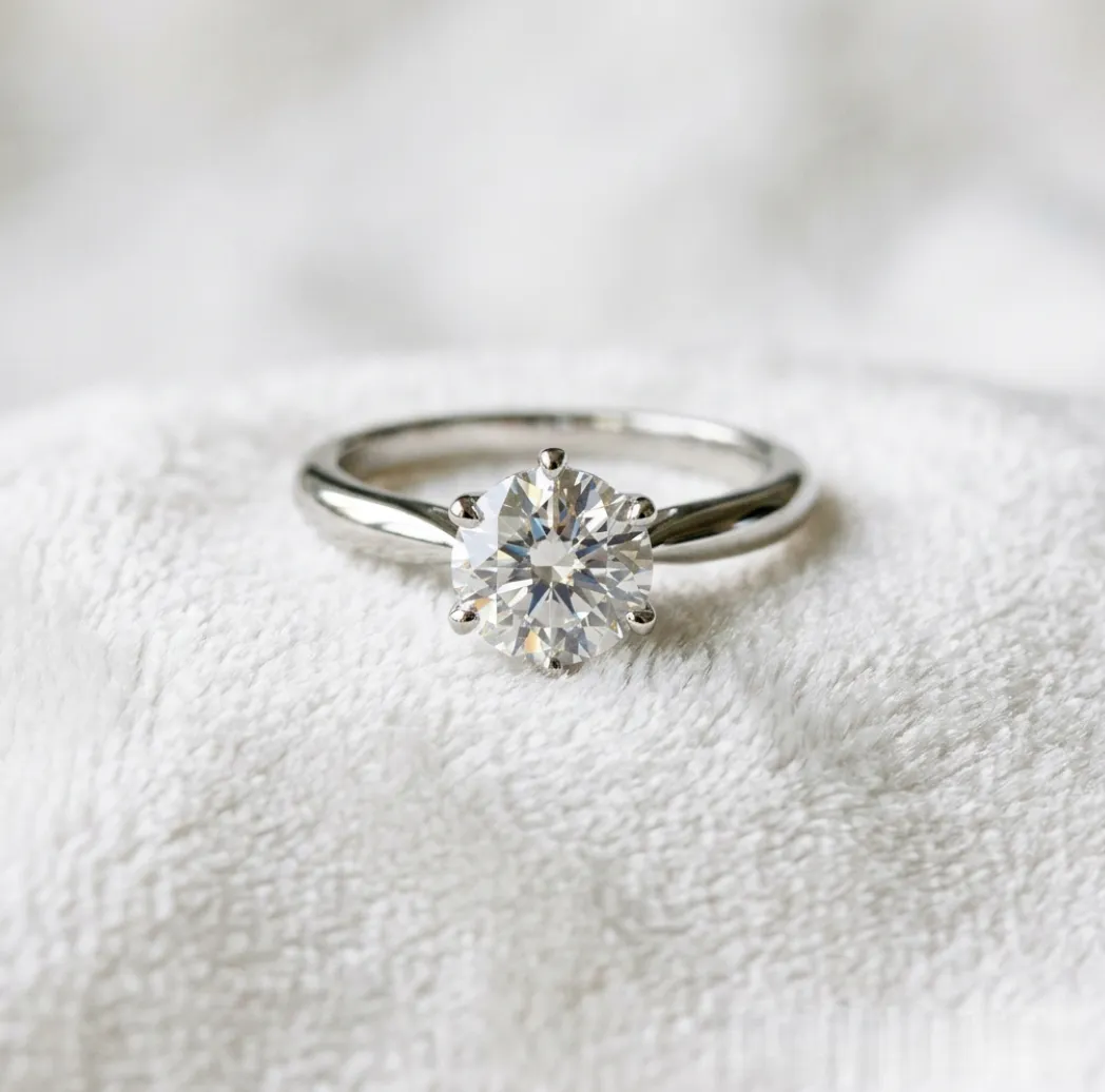 A lab-grown diamond ring