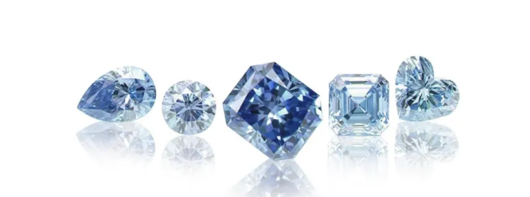 Blue-toned colored lab-grown diamonds