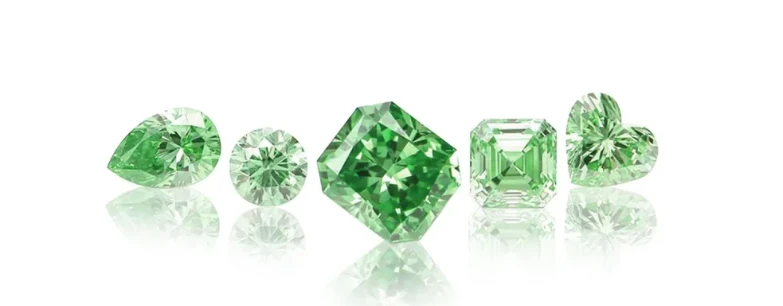 Green-toned colored synthetic diamonds
