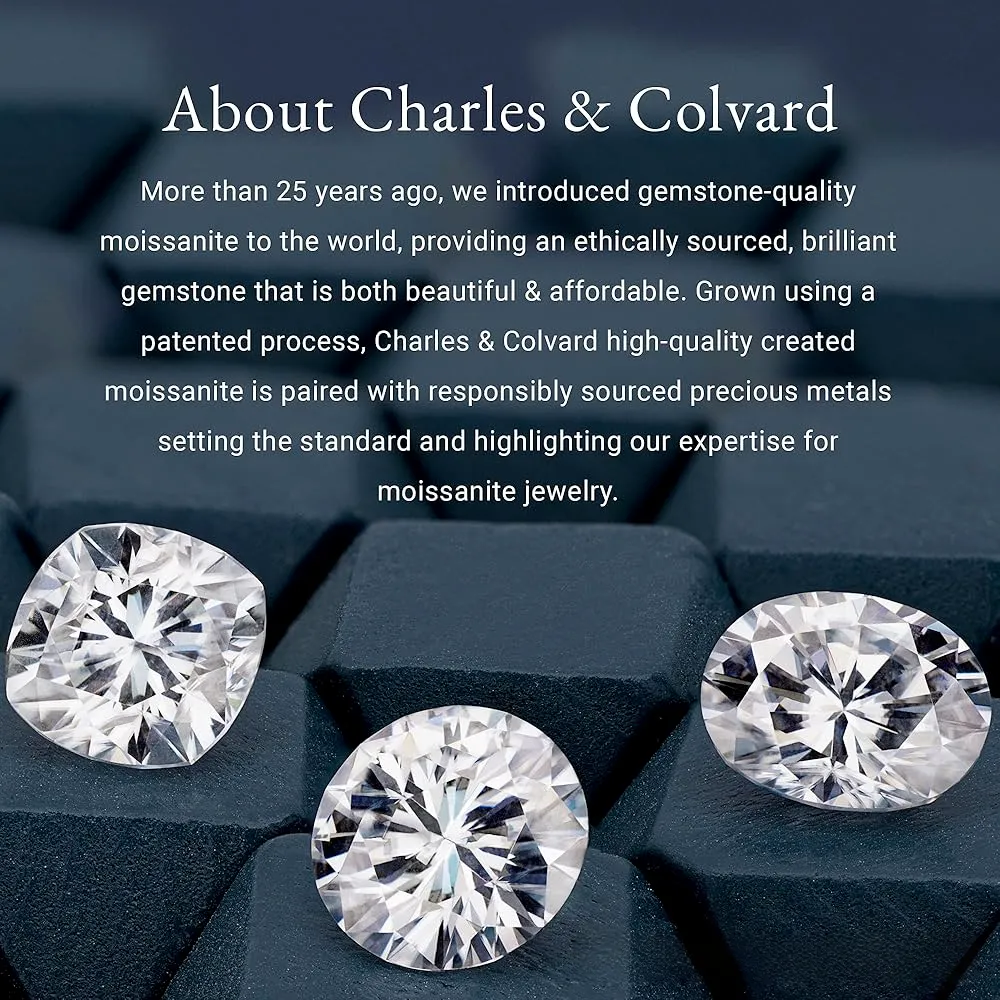 Charles and Colvard branded premium moissanite loose gemstones displaying high brilliance and fire