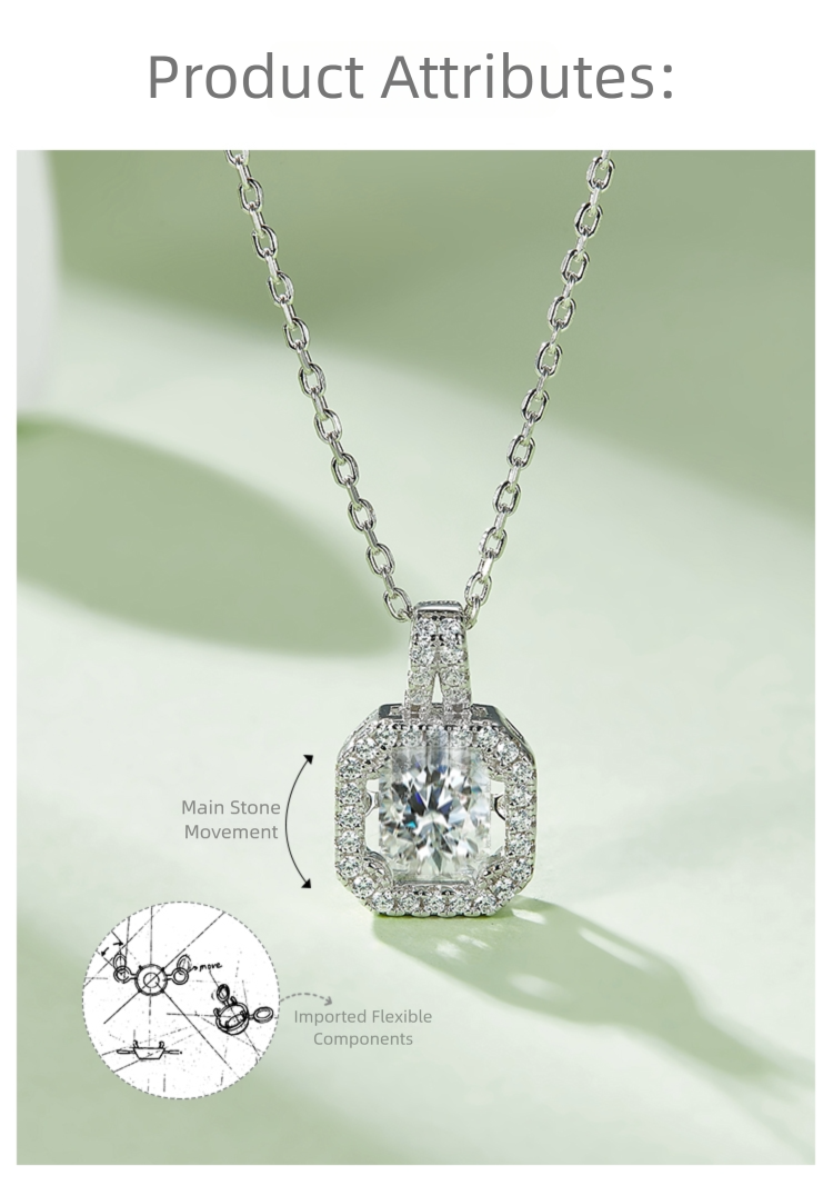 0.5-Carat Lab-Grown Diamond Necklace (Women's) - Color Illustration