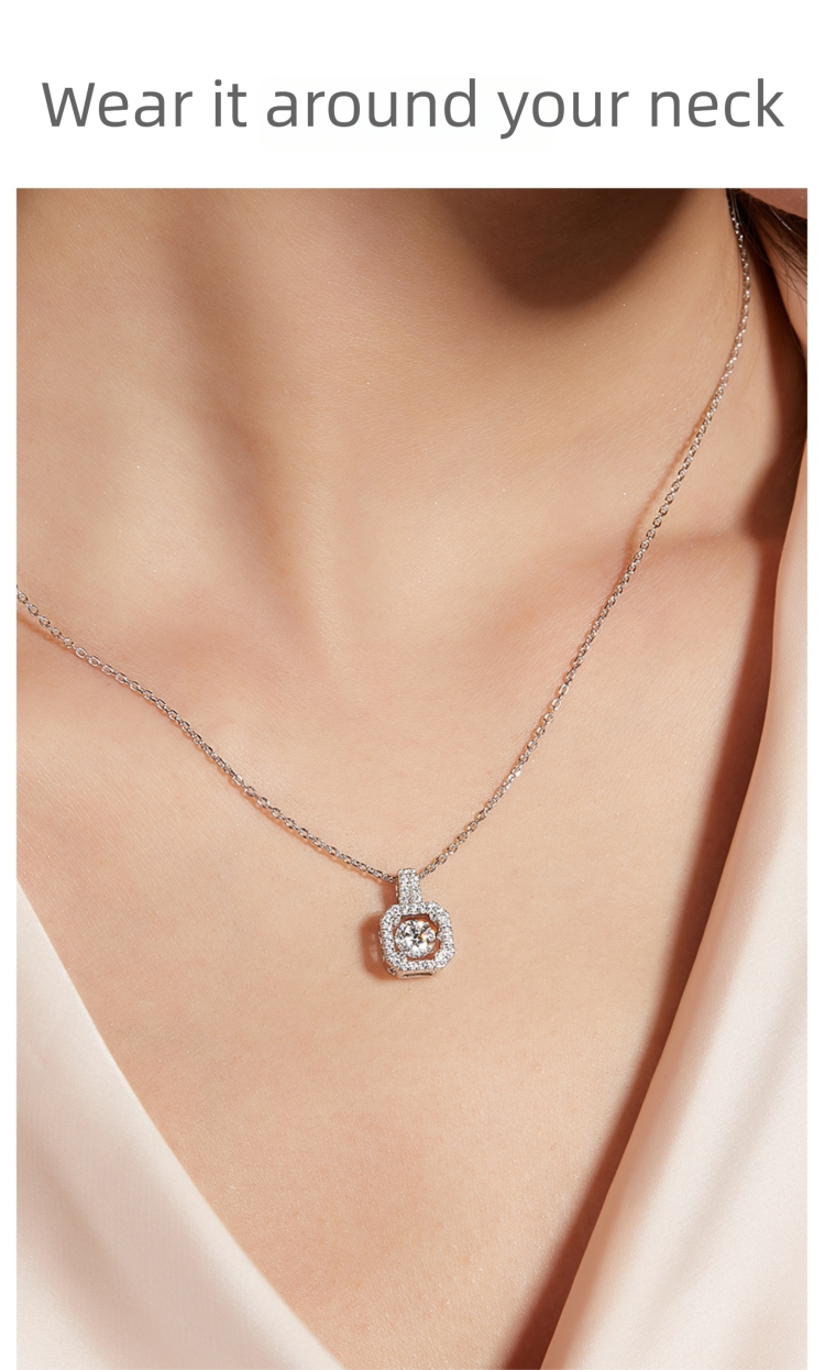 0.5-Carat Lab-Grown Diamond Necklace (Women's Style) – On-Person Look