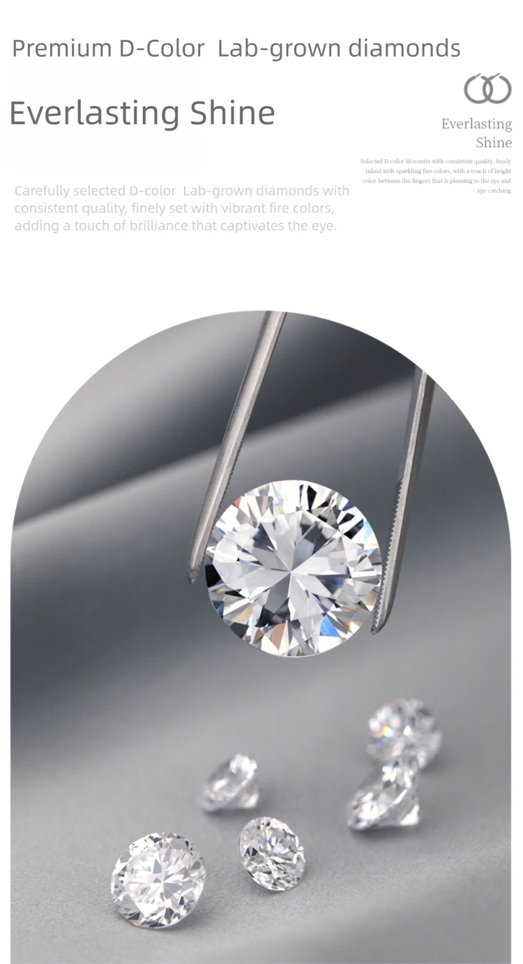 Description of the lab-grown diamonds used in these sterling silver hoop earrings