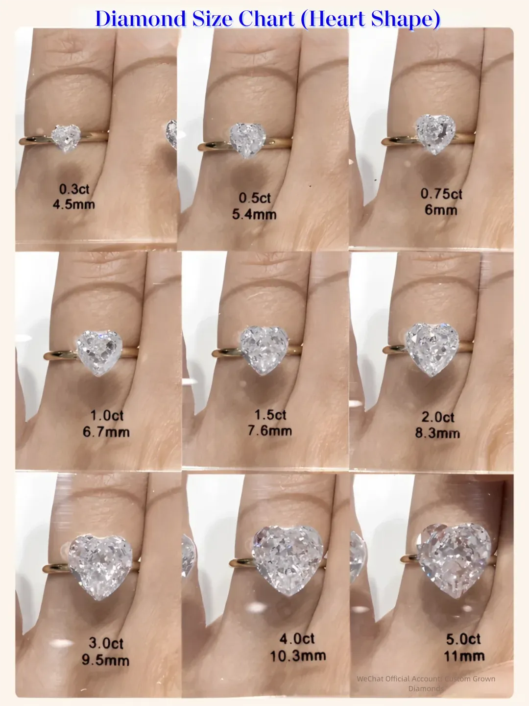 Diamond Size Chart (Heart Shape)
