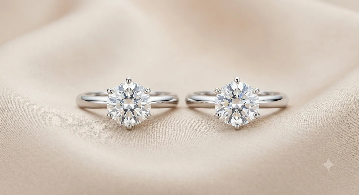 A side-by-side comparison illustrating the price advantage of lab-grown diamonds versus the difference in resale and investment value